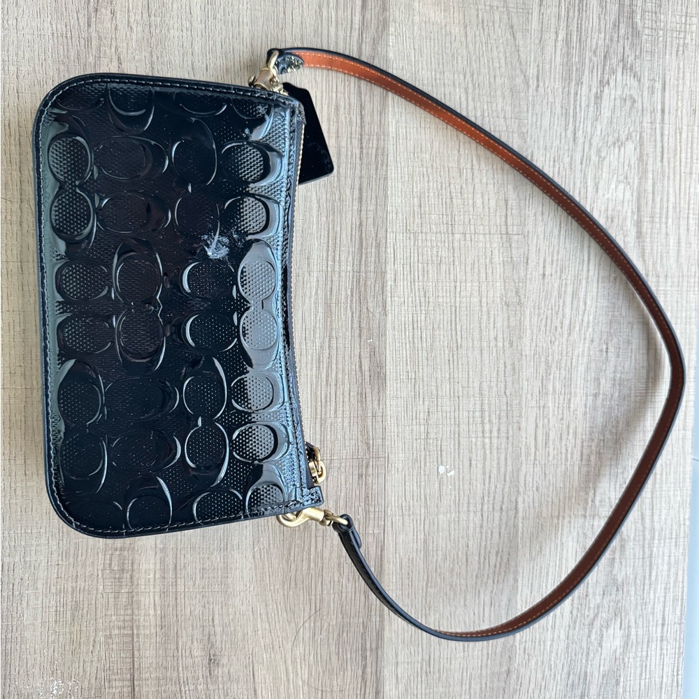 Black Embossed Wristlet